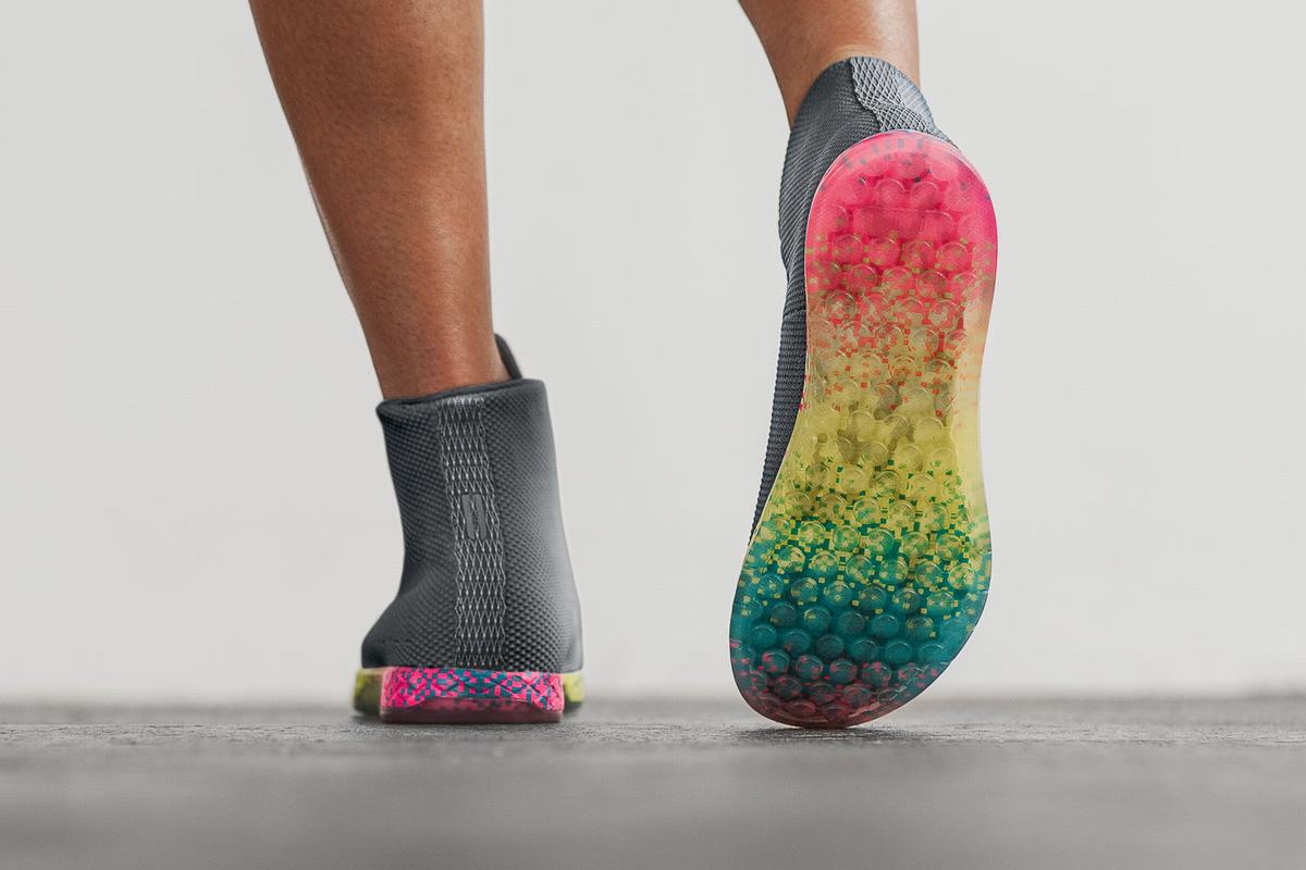 Nobull Superfabric High-Top Neon Women's Trainers Dark Grey | Australia (FL4507)